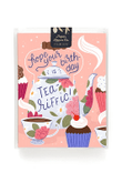 Pink Theme Tea-riffic Birthday Folder Greeting Card Set Of 10