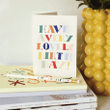 Rainbow Lettering Birthday Folder Greeting Card Set Of 10