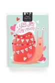 Cute Snail Love You Slow Much Folder Greeting Card Set Of 10