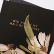 Floral Maid Of Honour Folder Greeting Card Set Of 10