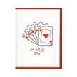 I'm All In Hearts Love Happy Valentine's Day Folder Greeting Card Set Of 10