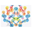 Colorful Pattern Confettis Birthday Folder Greeting Card Set Of 10