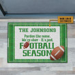 Green Design Football Season Custom Name Doormat Home Decor