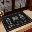 Black Theme What Up-succa Doormat Home Decor