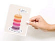 Bon Anniversaire Macarons Birthday Cake Folder Greeting Card Set Of 10