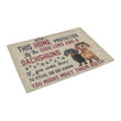 Cool Dachshund This Home Protected Doormat Home Decor