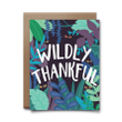 Tropical Jungle With Horror Eyes Wildly Thankful Folder Greeting Card Set Of 10