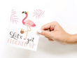 Gorgeous Flamingo Let’s Get Flocked Up Folder Greeting Card Set Of 10