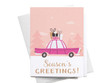 Season's Greetings Vintage Car And Gifts Folder Greeting Card Set Of 10