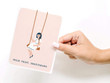 Cute Girl Hold Tight Sweetheart Folder Greeting Card Set Of 10