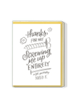 Thanks For Not Screwing Me Up Folder Greeting Card Set Of 10