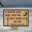 Doormat Home Decor Custom Name Golf The Best Score