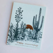 Blue Background Cactus Sunset Anniversary Folder Greeting Card Set Of 10
