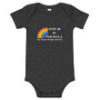 Design Short Sleeve Baby Onesies Hawaii De Poupelle Rainbow Logo White