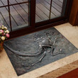 Dinosaur Fossil On Dark Gray Design Doormat Home Decor