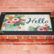 Colorful Blossom And Bloom Hello Friends Design Doormat Home Decor