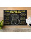 Black Pug Please Remember When Visiting My House Design Doormat Home Decor