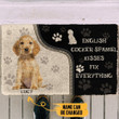 Doormat Home Decor Custom Name Adorable English Cocker Spaniel Kisses Fix Anything