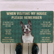 Adorable Boston Terrier House Rules Doormat Home Decor Custom Name