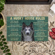 3d Remember House Rules By Husky Dog Doormat Home Decor