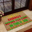 Colorful Check Ya Energy African American Design Doormat Home Decor