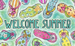 Welcome Summer Sandals Floaties Design Doormat Home Decor