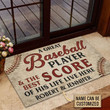 Baseball Best Score Of His Life Live Here Doormat Home Decor Custom Name