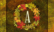 Autumn Leaves Wreath Monogram A Design Doormat Home Decor