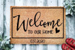 Welcome To Our Home Established Custom Name Design Doormat Home Decor