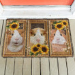 3d The Cutest Guine Pig Sunflower Design Doormat Home Decor