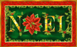 Red Flower Noel Happy Holiday Design Doormat Home Decor