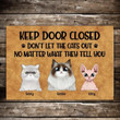 Keep Door Closed Don't Let The Cats Out Custom Name Doormat Home Decor