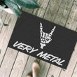 Very Metal On Black Design Doormat Home Decor