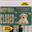 Doormat Home Decor Custom Name Keep Door Closed Labrador Retrievers Dog