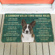 Enticing Cardigan Welsh Corgi Dog House Rules Doormat Home Decor
