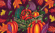 Pumpkin And Leaf Fall Gourds Design Doormat Home Decor