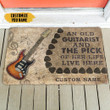 Cool Doormat Home Decor Old Electric Guitarist And The Pick Of Her Life Custom Name
