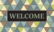 Welcome Triangles Green And Blue Pattern Design Doormat Home Decor