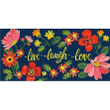 Yellow Script Live Laugh Love Flower Garden Design Doormat Home Decor