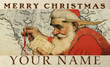 Merry Christmas Santa At The Map Custom Name Design Doormat Home Decor
