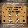 Doormat Home Decor Custom Name Three Cats And One Dog No Need To Knock