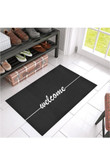 Welcome White Text On Black Doormat Home Decor