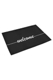 Welcome White Text On Black Doormat Home Decor