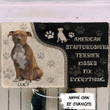 Doormat Home Decor Custom Name Cool American Staffordshire Terrier Kisses Fix Anything