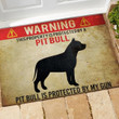 Gift For Pit Bull Lovers Pit Bull This Property Is Protected Design Doormat Home Decor