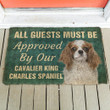 3d Approved By Our Cavalier King Charles Spaniel Pinscher Design Doormat Home Decor