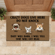 Custom Name Design Doormat Home Decor Do Not Knock Crazy Dogs Live Here