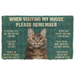 When Visting My House Doormat Home Decor Polydactyl Cat