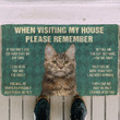 When Visting My House Doormat Home Decor Polydactyl Cat