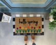 Hello Spring Tulip Garden Design Doormat Home Decor